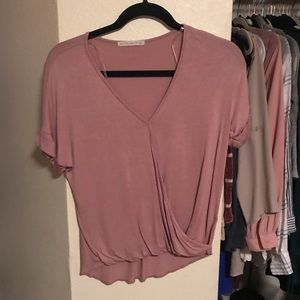 Pink cross front top